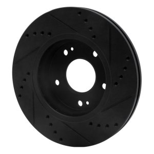 Hyundai Santa Fe Brake Rotor (1) - Front Left - R1 Concepts - Drilled & Slotted - Black - `01-`05